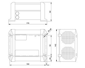 Technical drawing: Steca AJ 275-12, 350-24, 400-48, 700-48, 1000-12, 2100-12, 2400-24
