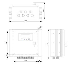 Technical drawing: Steca Power Tarom 2070, 2140, 4055, 4110, 4140