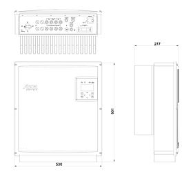 Technical drawing: StecaGrid 20000 / 23000 / 40000 / 46000 3ph For universal use