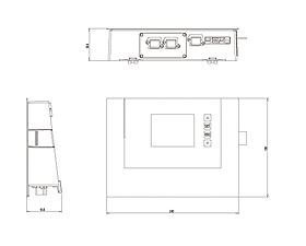 Technical drawing: StecaGrid Vision Display unit for StecaGrid 8000+ 3ph and StecaGrid 10000+ 3ph
