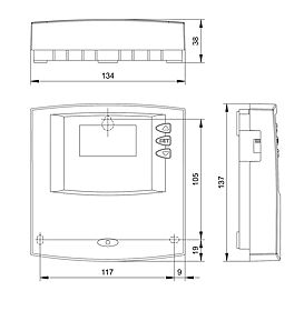 Technical drawing: Steca TR 0201 2 inputs, 1 output