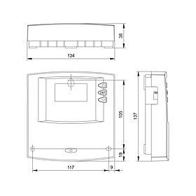 Technical drawing: Steca TR 0301 3 inputs, 1 output