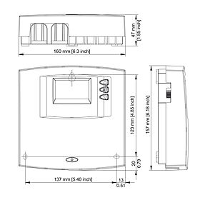 Technical drawing: Steca TR 0301 U 3 inputs, 1 output