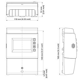 Technical drawing: Steca TR A502 TT U 5 inputs, 2 outputs