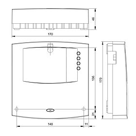 Technical drawing: Steca TH A603 MS Heating circuit controller (Slave)