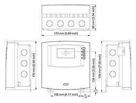 Technische Zeichnung: Steca TR 0502 U 5 Eingänge, 2 Ausgänge