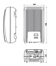 Technical drawing: StecaGrid 2020 Highest efficiency with longer service life