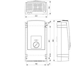 Technical drawing: Steca Solarix PI 500-12, 550-24, 1100-24, 1500-48