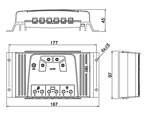 Technical drawing: Steca Solsum 2525, 4040