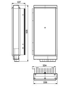 Technical drawing: Stecamat 860 Processor-controlled charger for lead-acid batteries