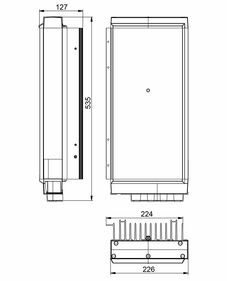 Technical drawing: Stecamat 860 Processor-controlled charger for lead-acid batteries