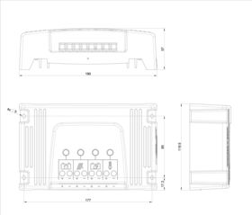 Technische Zeichnung: Steca Solarix 2020-x2 Zweibatterien-Laderegler