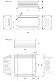 Technical drawing: MDC | MDCI DC-DC voltage converters
