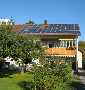 Solartechnik, ref_pv,Photovoltaics, Germany, durach, row house, Roof-mounted system, 9,16 kWp